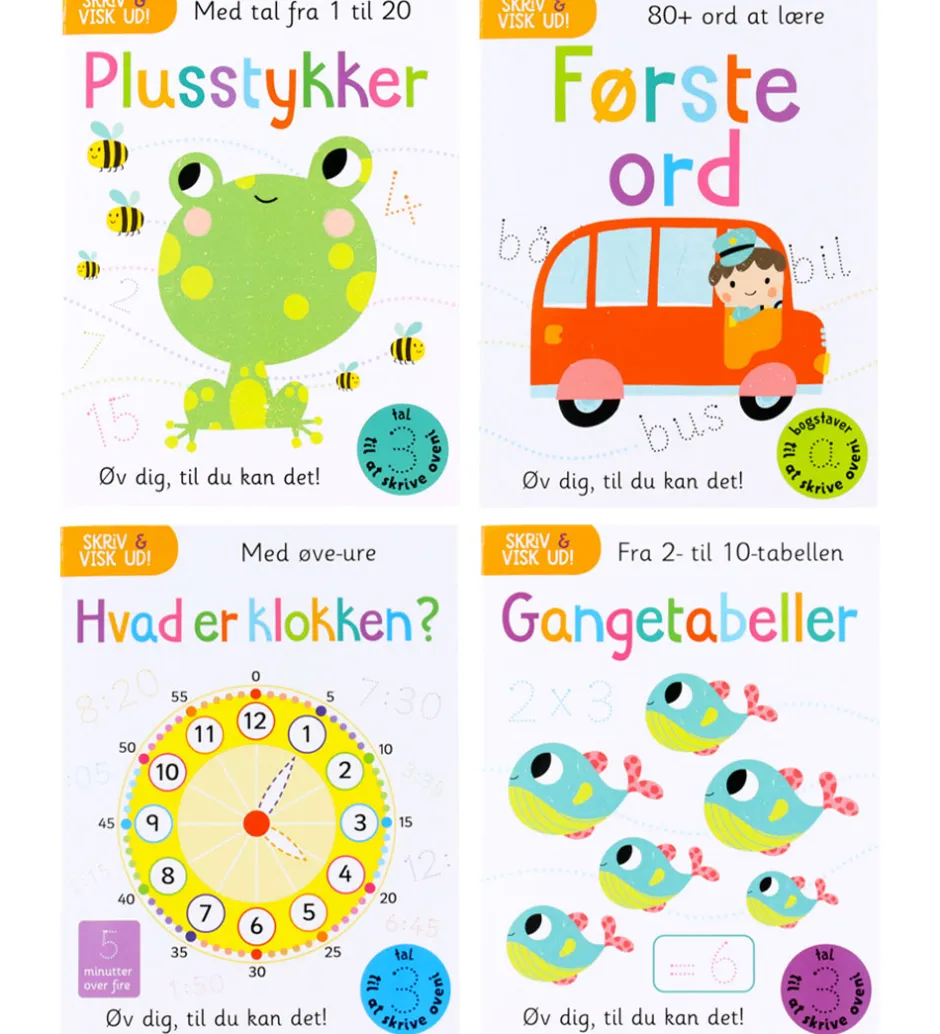 Opgavebøger - Skriv Og Visk Ud - Skolestart - 4 stk. - D>Alvilda Clearance