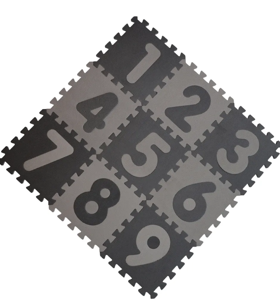 Legegulv - 90x90 - Lysegrå/Mørkegrå m. Tal>BabyDan