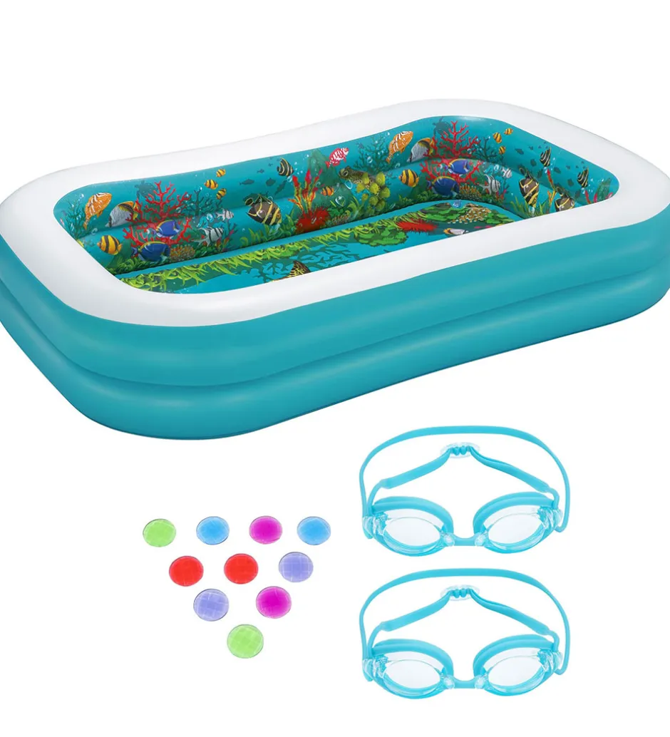 Badebassin m. Tilbehør - 262 x 175 cm - 3D Undersea Adve>Bestway Best