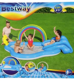 Legebassin - Rainbow N' Shine - 2.57mx1.45mx91cm>Bestway Clearance