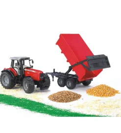 Traktor - Massey Ferguson 7480 m. Tipvogn - 02045>Bruder Best