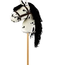 Kæphest - 68 cm - Hvid m. Prikker>by ASTRUP New