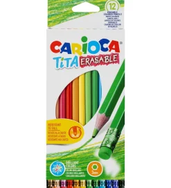 Farveblyanter m. Viskelæder - 3mm - 12-pak>Carioca Hot