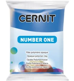 Polymer Ler - Number One - Blå>Cernit Hot