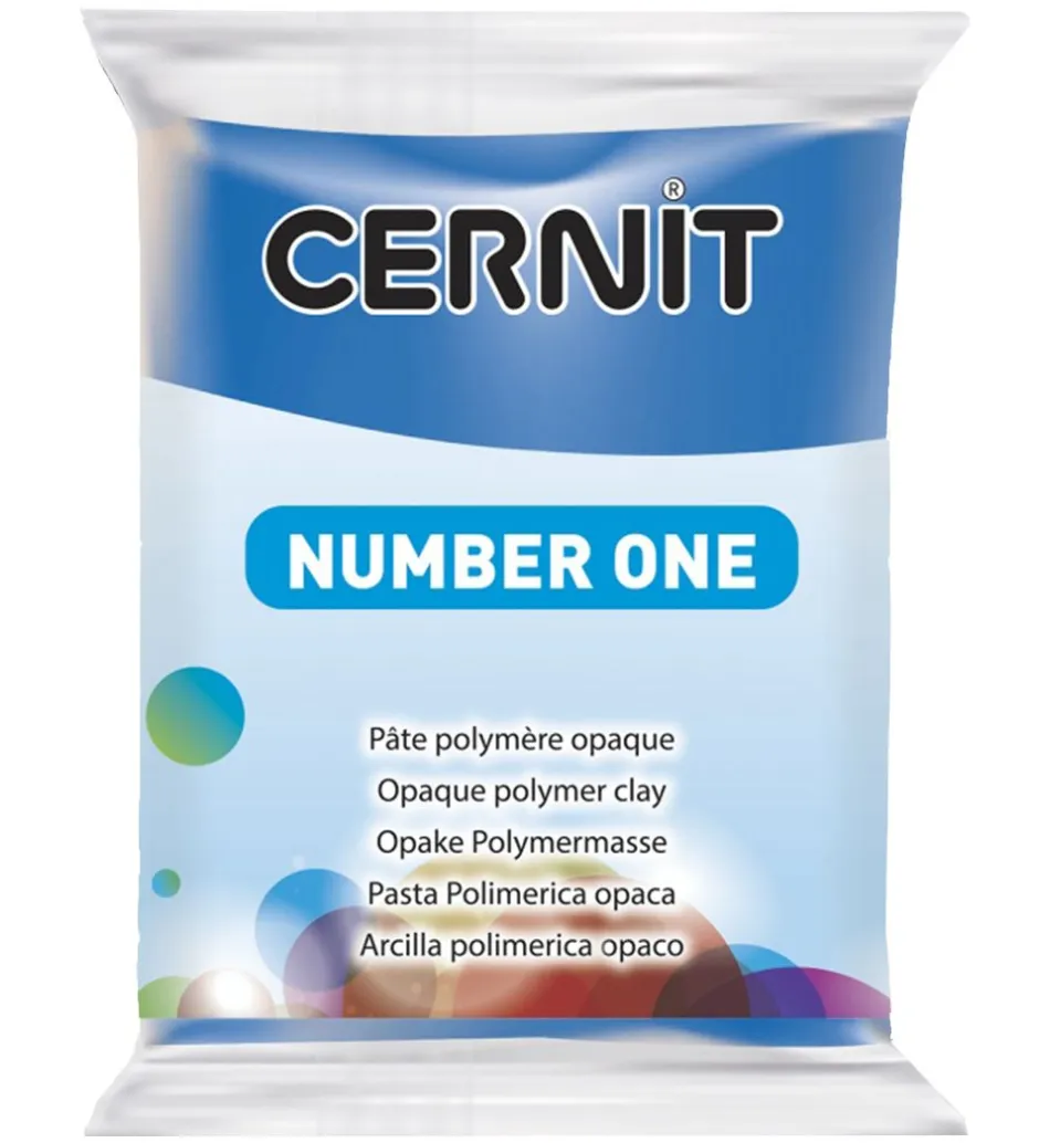 Polymer Ler - Number One - Blå>Cernit Hot