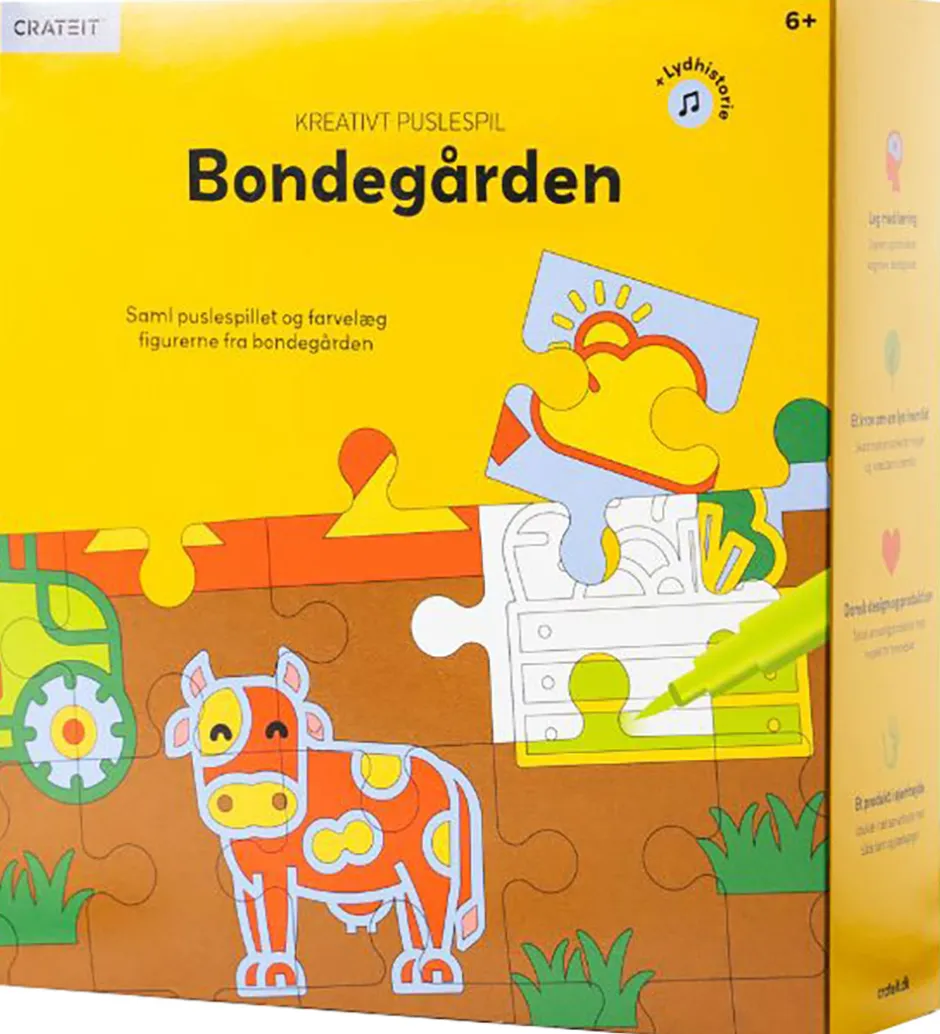 Puslespil - Træ - Bondegården - 36 brikker - Lydhistorie>Crateit Sale