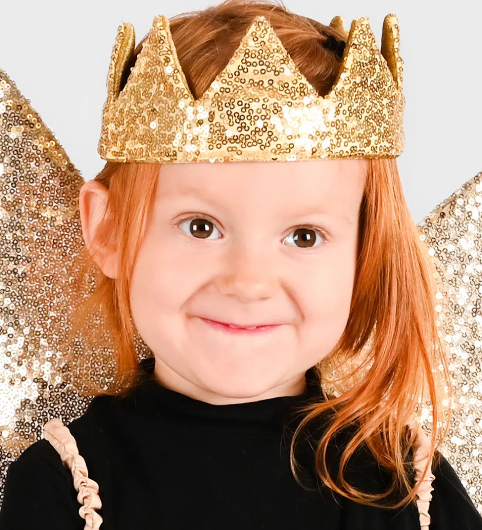 Udklædning - Crown Gold Sequin>Den Goda Fen Best