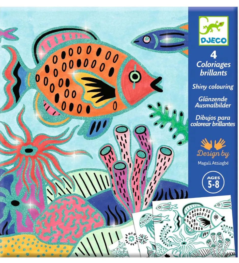 Farvelægningskort - 4 Stk. - Under The Sea>Djeco Sale