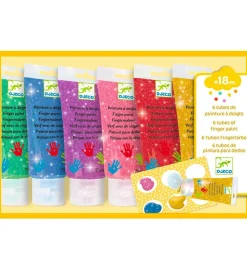 Fingermaling - 6 Farver - Glimmer>Djeco New