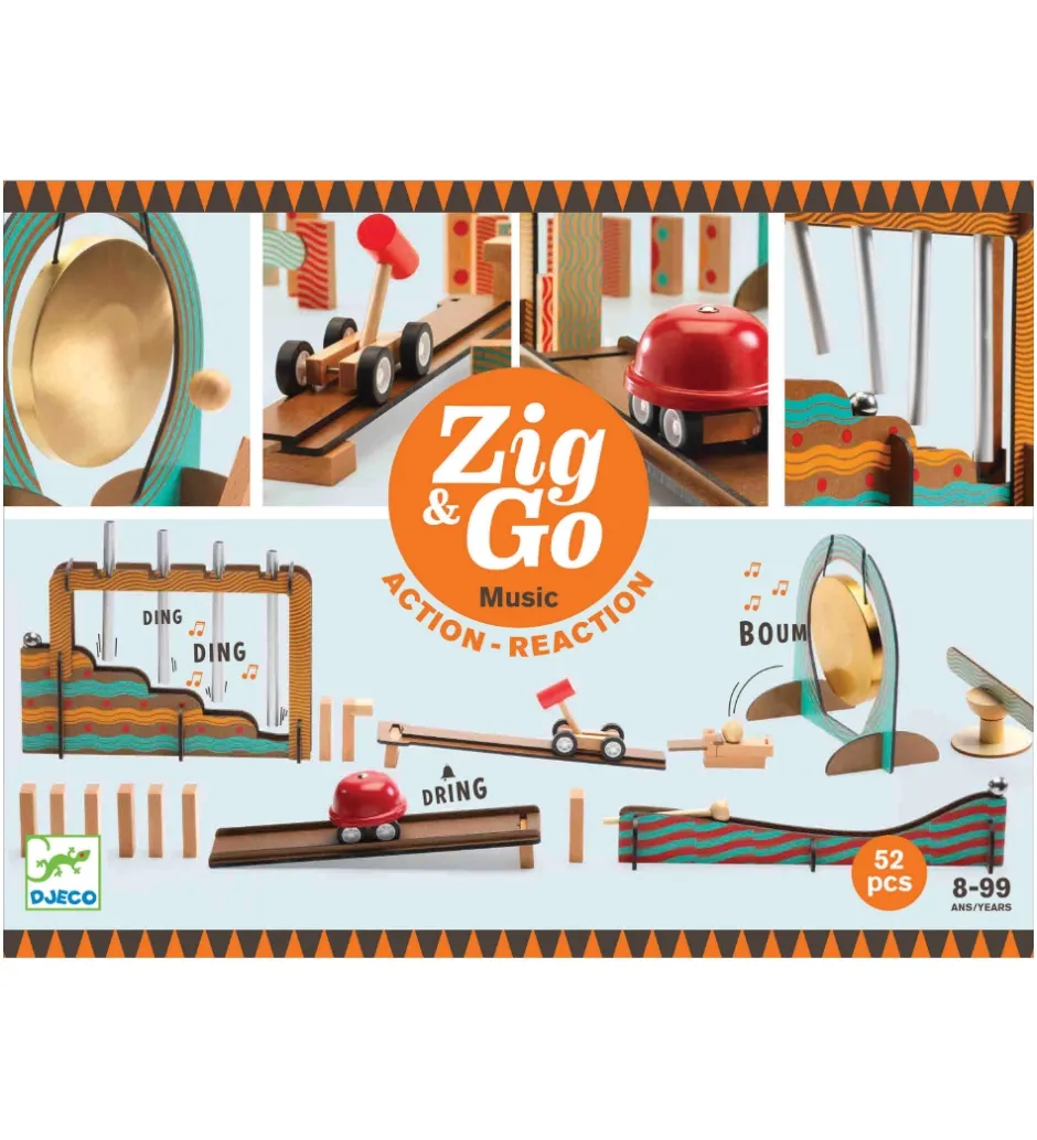 Kuglebane - Træ - Zig & Go - 52 dele - Music>Djeco Hot