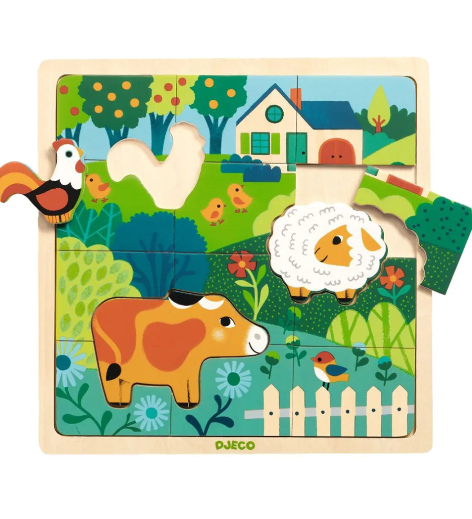 Puslespil - 15 Brikker - Puzzlo Farm>Djeco New