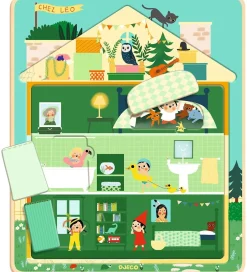 Puslespil - Træ - 12 Brikker - Hus I 3 Lag><noscript><img width=