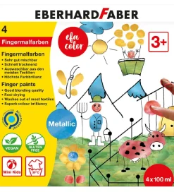 Fingermaling- Metallic - 4 stk. - 100 ml.>Eberhard Faber Sale