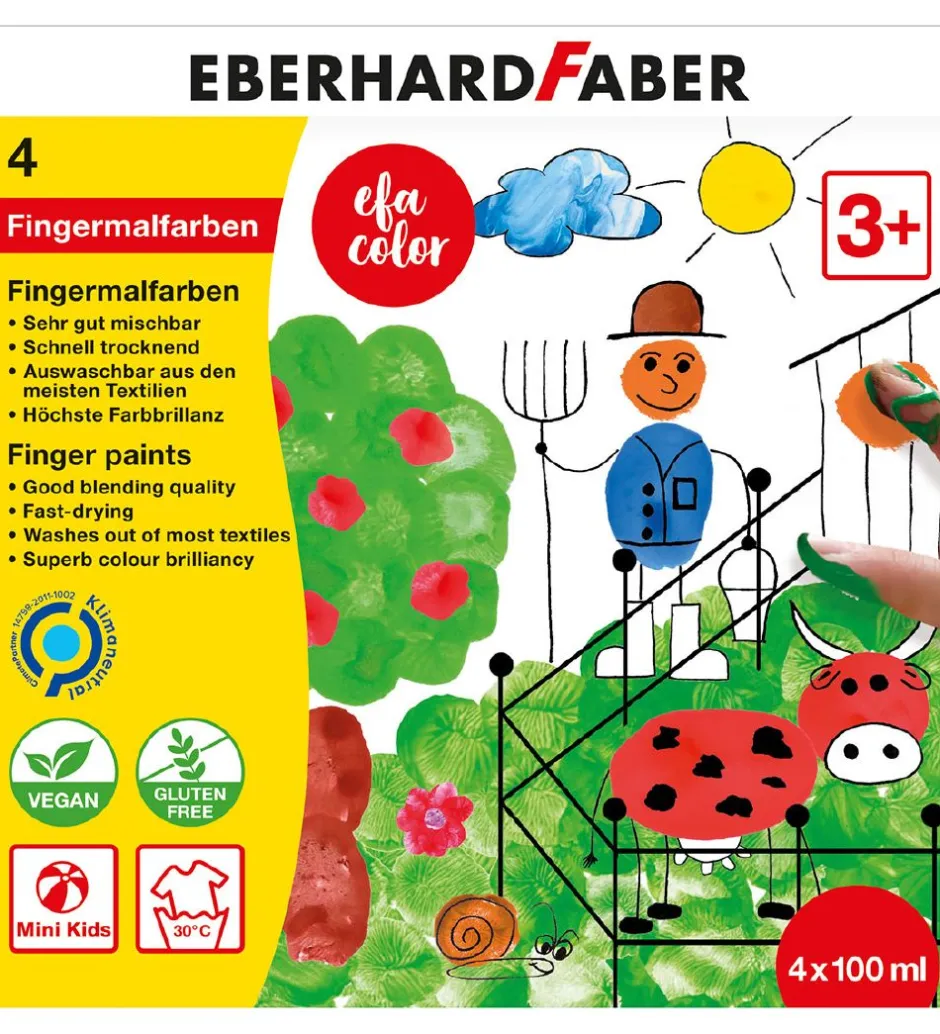 Fingermaling - 4 stk. - 100 ml>Eberhard Faber