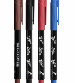 Tattoo Tusch m. Skabeloner - One-Liner - 4 Farver>Eberhard Faber New