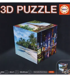 3D Puslespil - 216 Brikker - Cube Travel>Educa Online