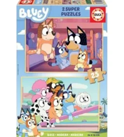 Puslespil - Træ - 2x25 Brikker - Bluey>Educa Online