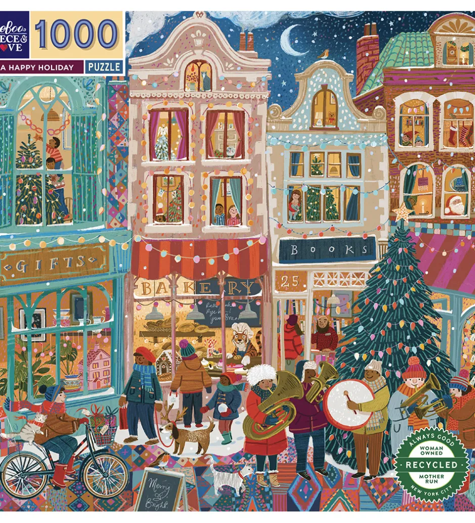 Puslespil - 1000 Brikker - 58,4x58,4 cm - A Happy Holiday>Eeboo Sale