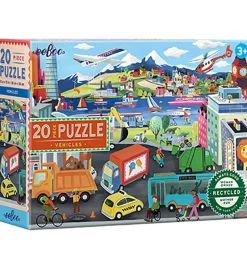 Puslespil - 20 Brikker - 28x38 cm - Transportmidler>Eeboo Online