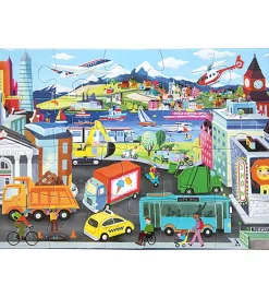 Puslespil - 20 Brikker - 28x38 cm - Transportmidler>Eeboo Online