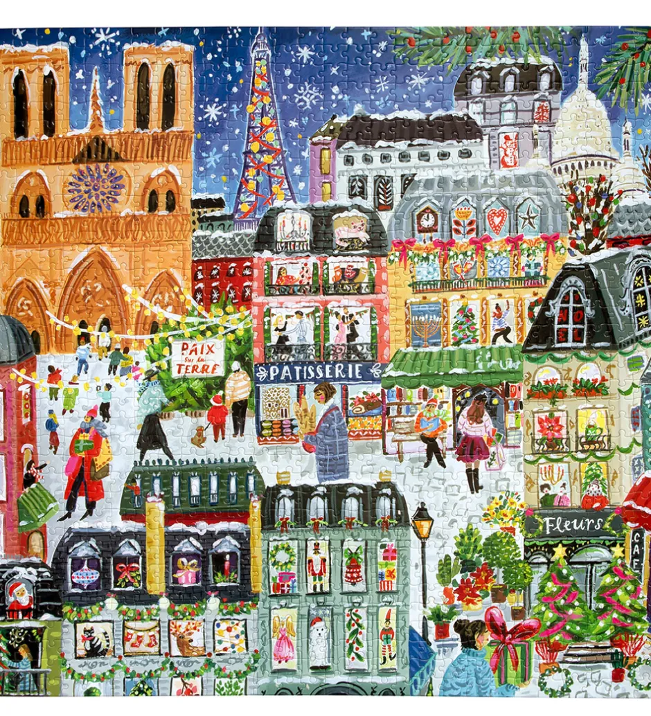 Puslespil - 1000 Brikker - 58,4x58,4 cm - Paris Christmas>Eeboo Outlet
