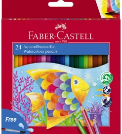 Farveblyanter - Akvarel - 24 stk + 1 Pensel>Faber-Castell Clearance