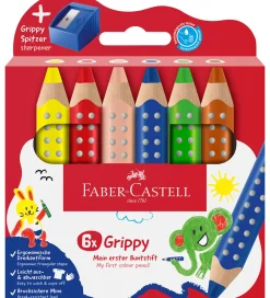 Farveblyanter - XXL Jumbo Grip + Spidser - 6 stk.>Faber-Castell Outlet