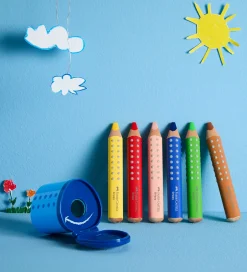 Farveblyanter - XXL Jumbo Grip + Spidser - 6 stk.>Faber-Castell Outlet