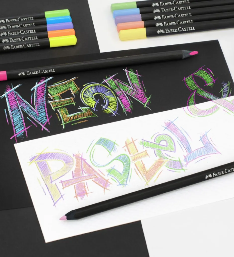 Farveblyanter - Trekantet - 12 stk - Neon/Pastel>Faber-Castell Hot