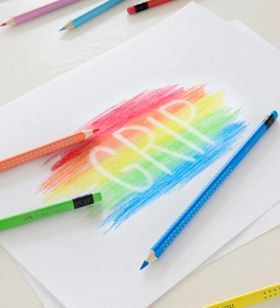 Farveblyanter m. Viskelæder - Grip - 10 stk - Mult>Faber-Castell Online