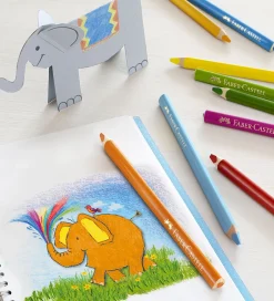 Farveblyanter - Trekantet - Jumbo - 5,4 mm - 12 st>Faber-Castell Hot
