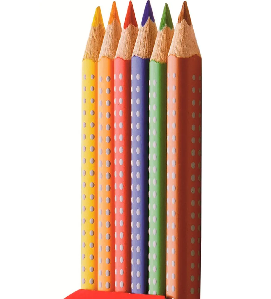 Farveblyanter - Jumbo Grip - Akvarel - 6 stk - Mul>Faber-Castell Hot
