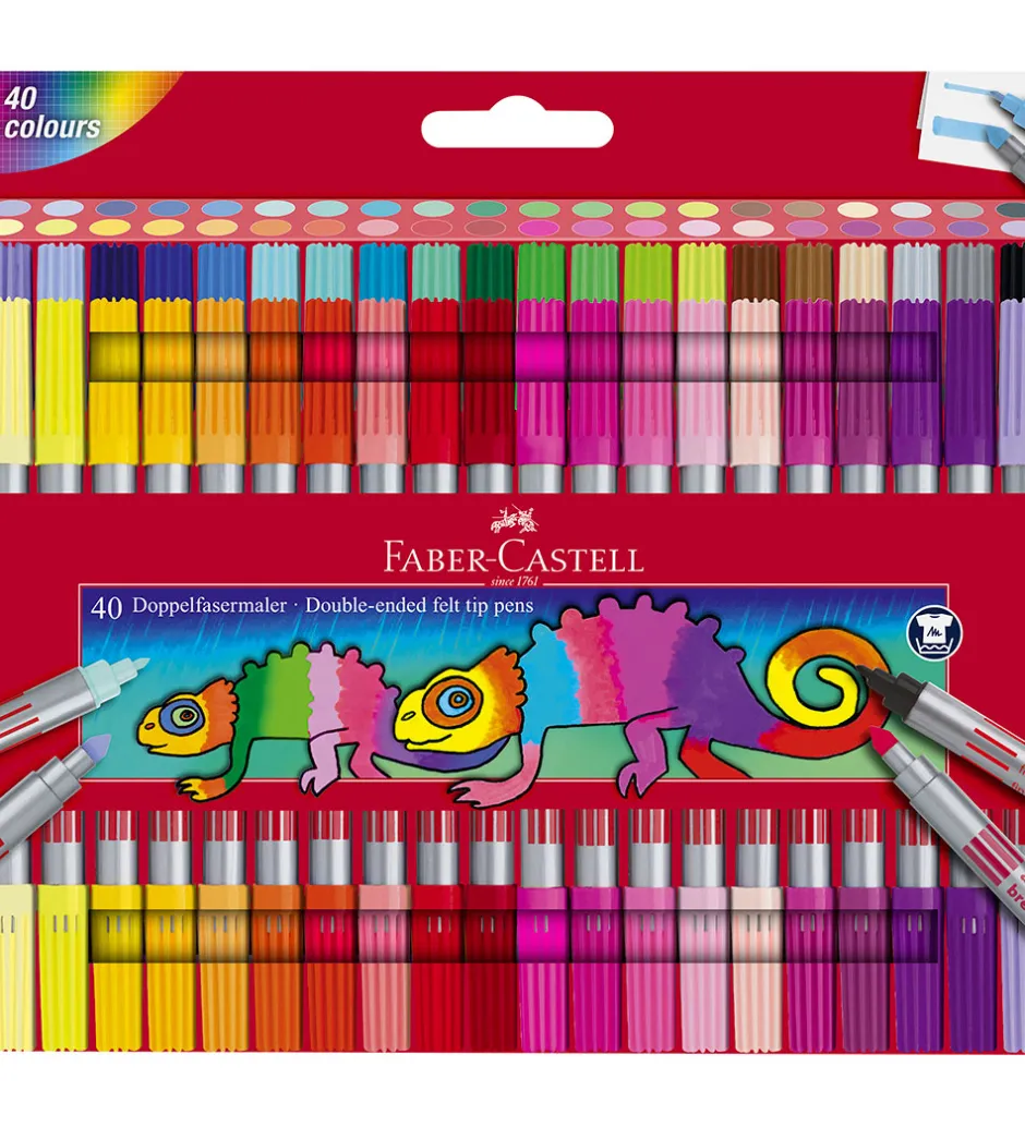 Tuscher - Dobbelt Tyk/Tynd - 40 stk>Faber-Castell Hot