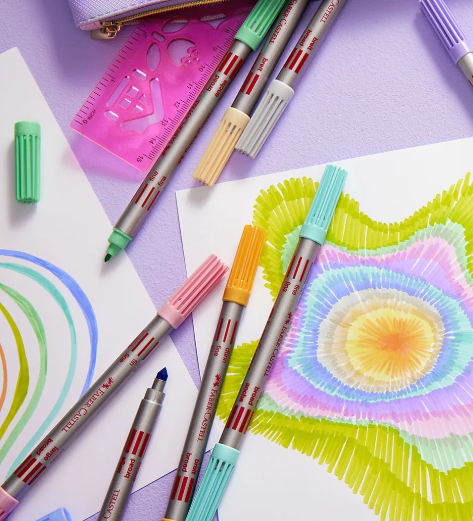Tuscher - Dobbelt Tyk/Tynd - 40 stk>Faber-Castell Hot