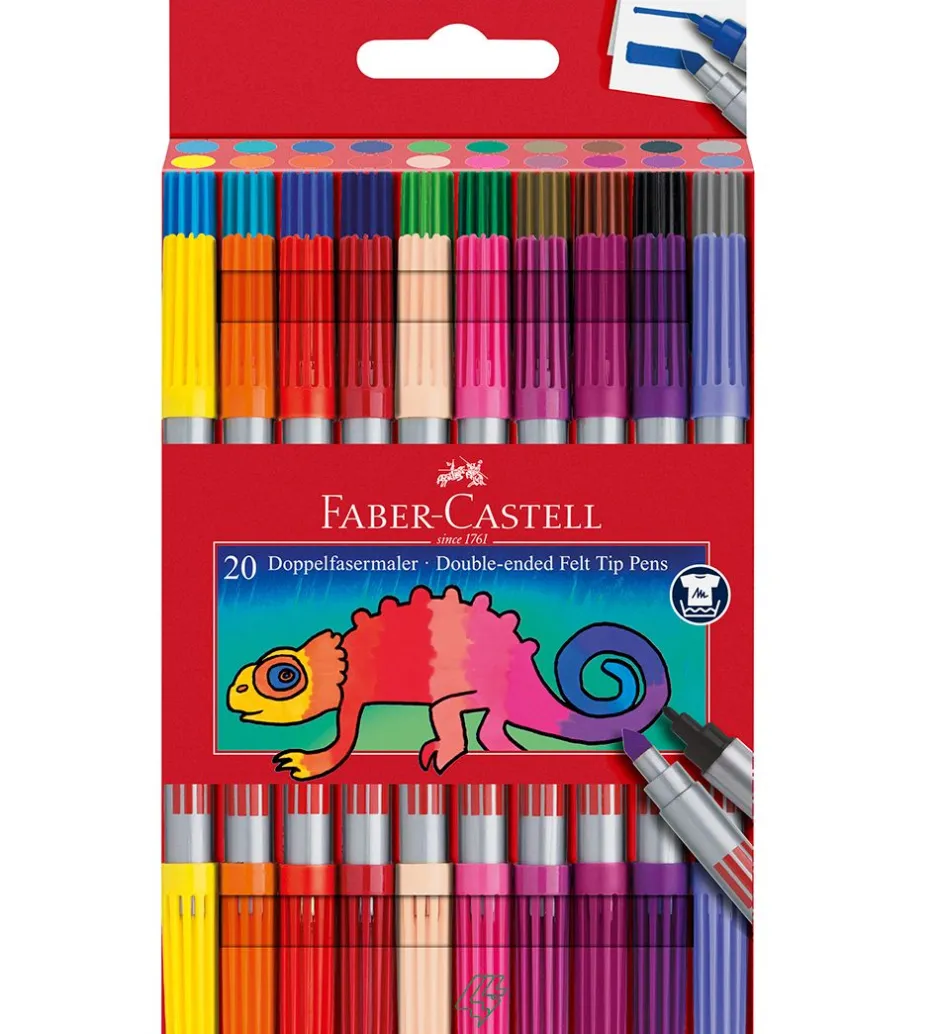 Tuscher - Dobbelt Tyk/Tynd - 20 stk - Multifarvet>Faber-Castell Sale