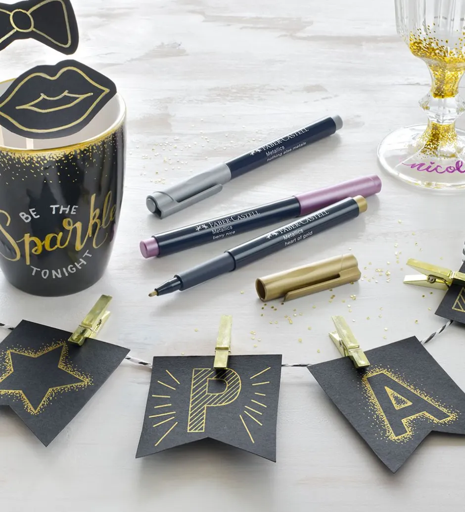 Tuscher - Metallic Pen - 6 stk - Multifarvet>Faber-Castell