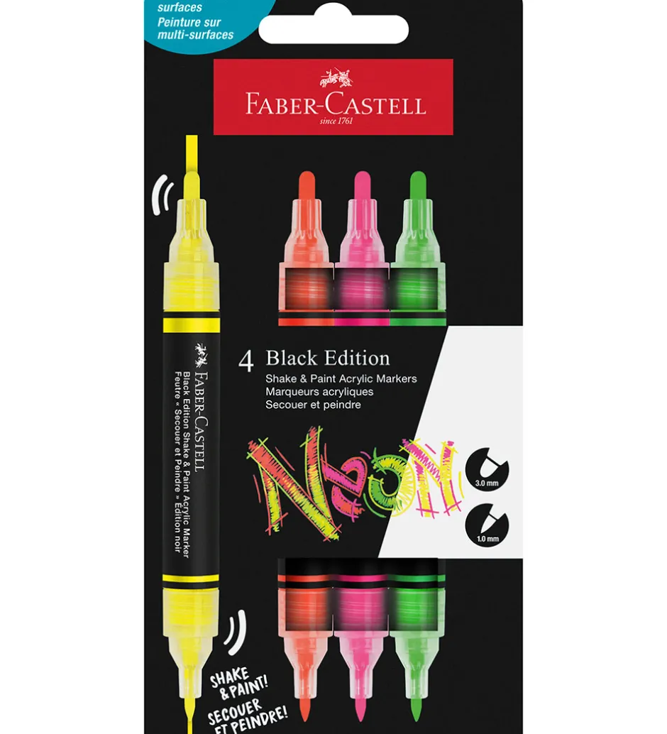 Tuscher - Shake & Paint Akryl - 4 Stk. - Neon>Faber-Castell New
