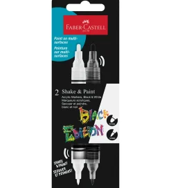 Tuscher - Shake & Paint Acrylic - 2 Stk. - Sort/Hv>Faber-Castell Discount