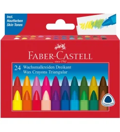 Voksfarver - Trekantet - 24 stk - Multi>Faber-Castell