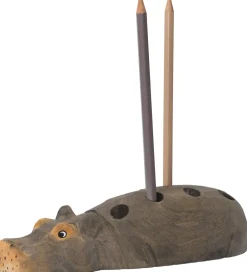 Blyantsholder - Hippo - 19x7x4,5 cm - Handskåret Træ>Ferm Living Hot