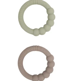 Bideringe - Silikone - 2-pak - Warm Grey/Oil Green>Filibabba