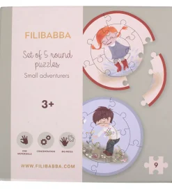 Puslespil-sæt - Runde - 5x9 Brikker - Små Eventyrere>Filibabba Outlet