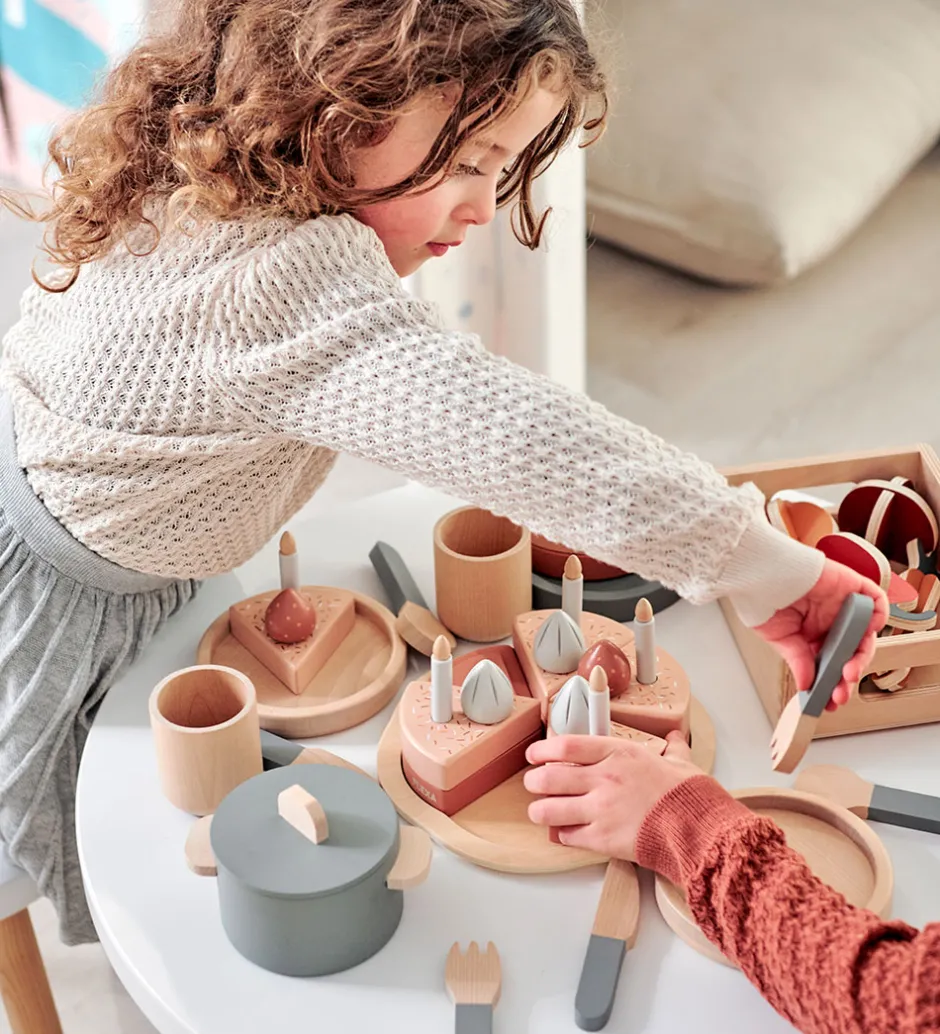 Play Køkkensæt - Gryde og Pande - Greenish/Naturalwood>Flexa Discount