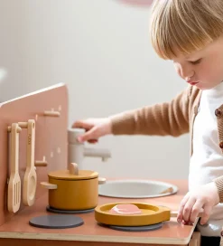 Play Køkkensæt - Gryde og Pande - Mustard/Naturalwood><noscript><img width=