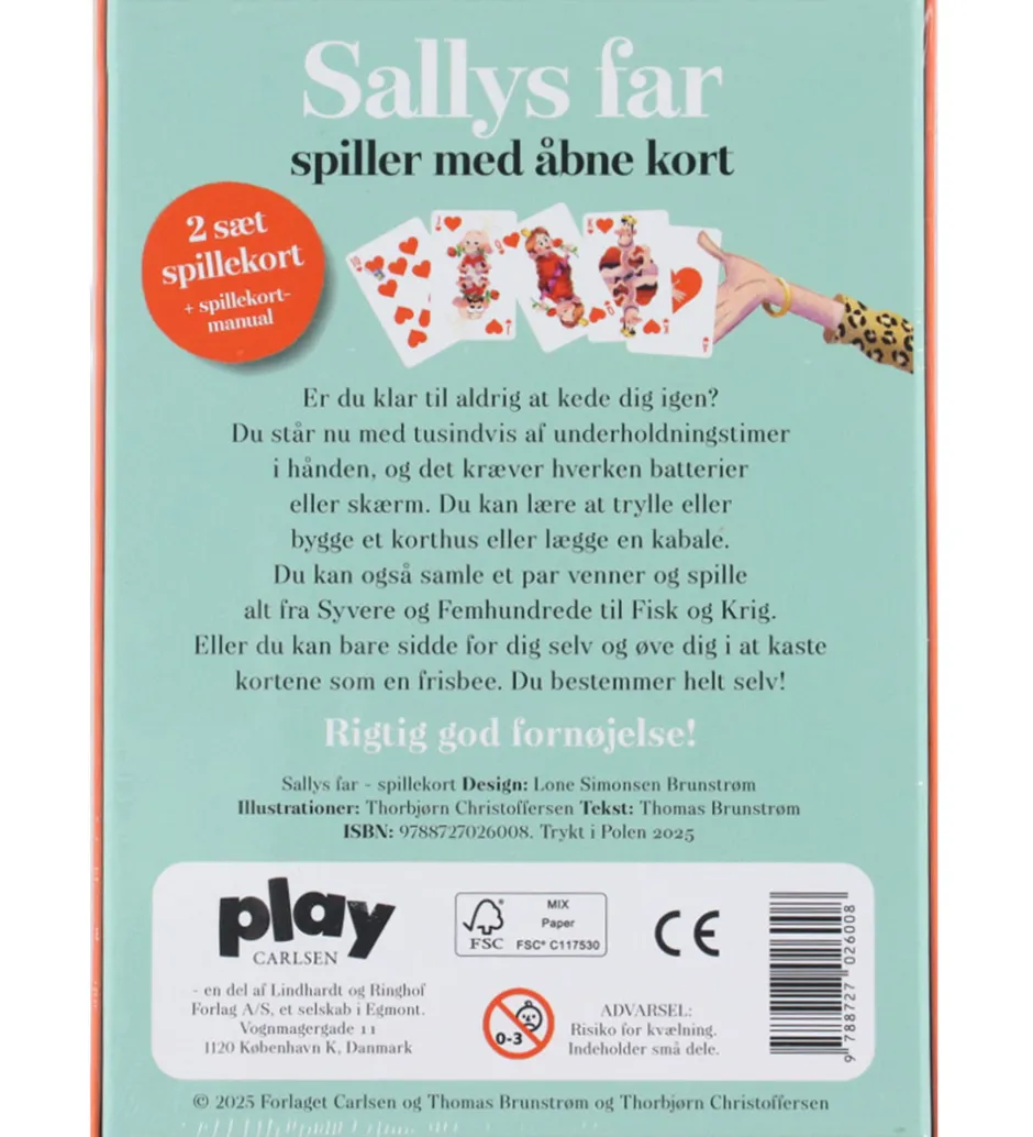 Kortspil - 2 sæt - Sallys Far>Forlaget Carlsen Hot