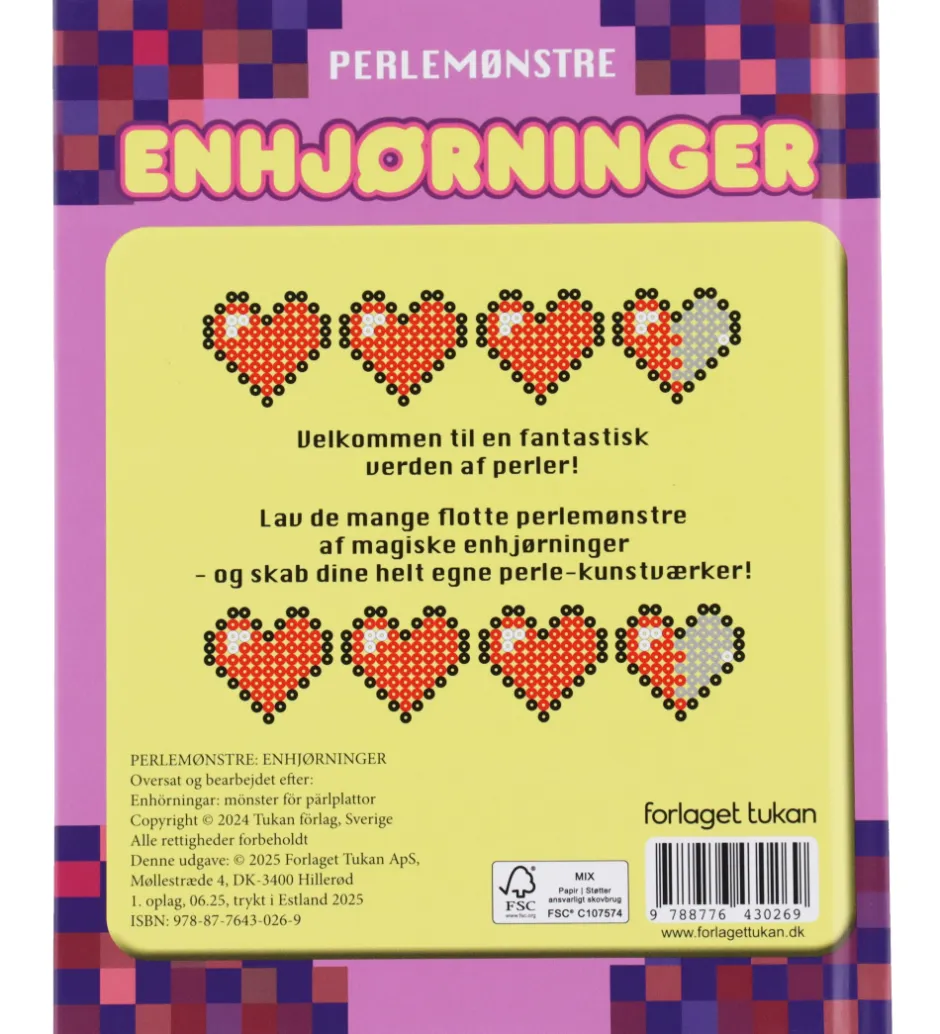Bog - Perlemønstre - Enhjørninger - DA>Forlaget Tukan Sale
