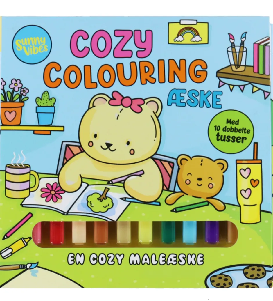 Malebog - Cozy Colouring - Sunny Vibes - DA>Forlaget Tukan New