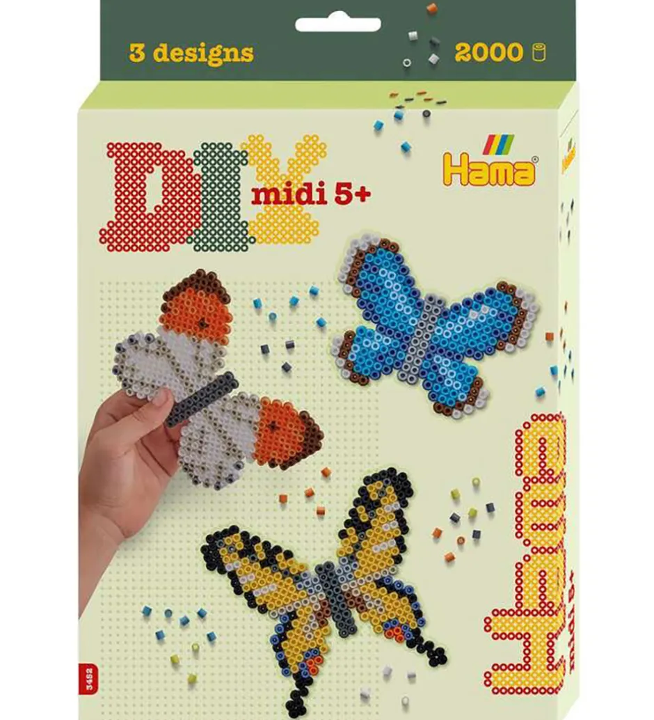 Midi Perler - 2000 stk. - DIY Ophæng - Sommerfugle>Hama Hot