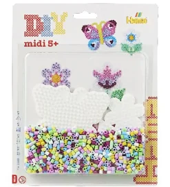 Midi Perlesæt - 1100 stk. - Sommerfugl & Blomst>Hama Online