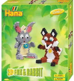 Midi Perlesæt - 2500 stk. - 3D - Ræv & Kanin>Hama Sale